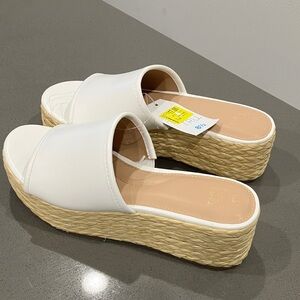 Time and Tru White Wedge Sandals